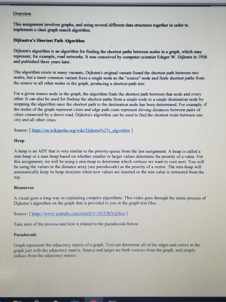  Dijkastras Shortest Path Algorithm between two vertices on a graph Write
