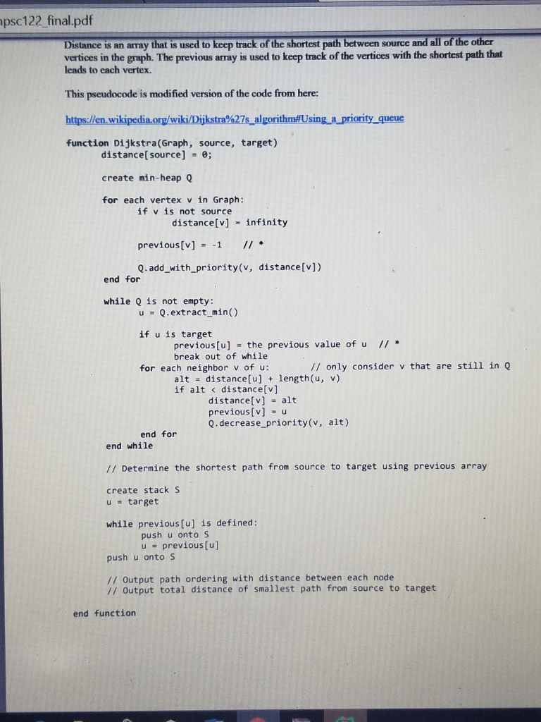 a program (dij.cpp) that does the following: - Leverages the provided includes