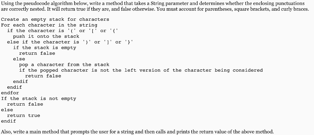 Create a java program using the following requirements Using the pseudocode algorithm
