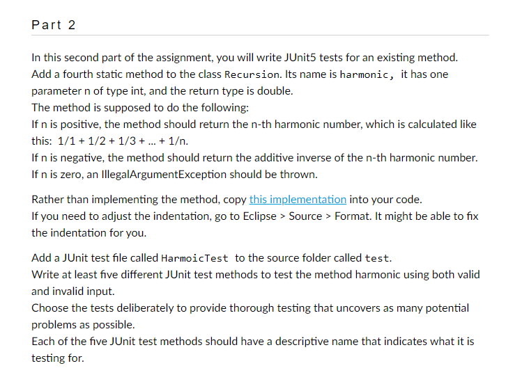 described below. However, don't implement them right away. Instead, start by returning