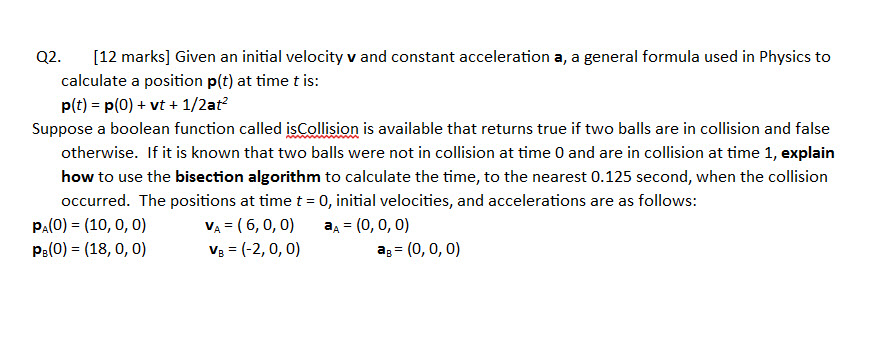u4 Given an initial velocity v and constant acceleration a, a general