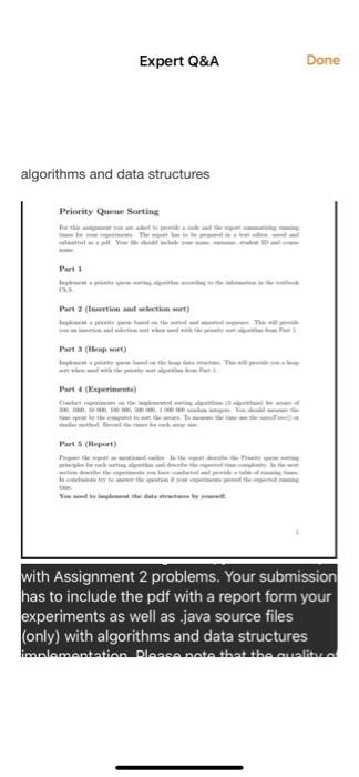 the solution should be in java Expert Q&A Done algorithms and data