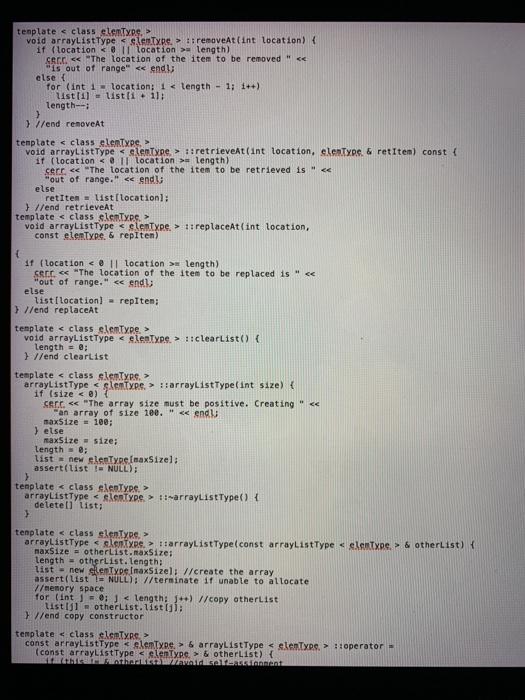 assignment operator bool isEmpty() const; //Function to determine whether the list is