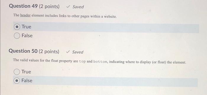 Please help me answer these true or false questions and explain The