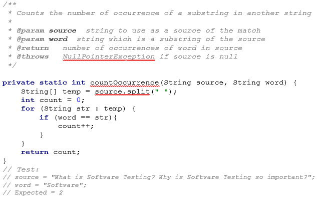  Explain what is wrong with the given code. Describe the fault