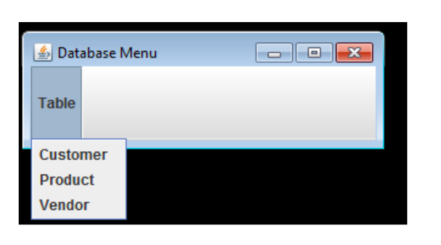 HOW DO I CREATE A MENU FOR TWO TABLES FOR JAVA?? HERE