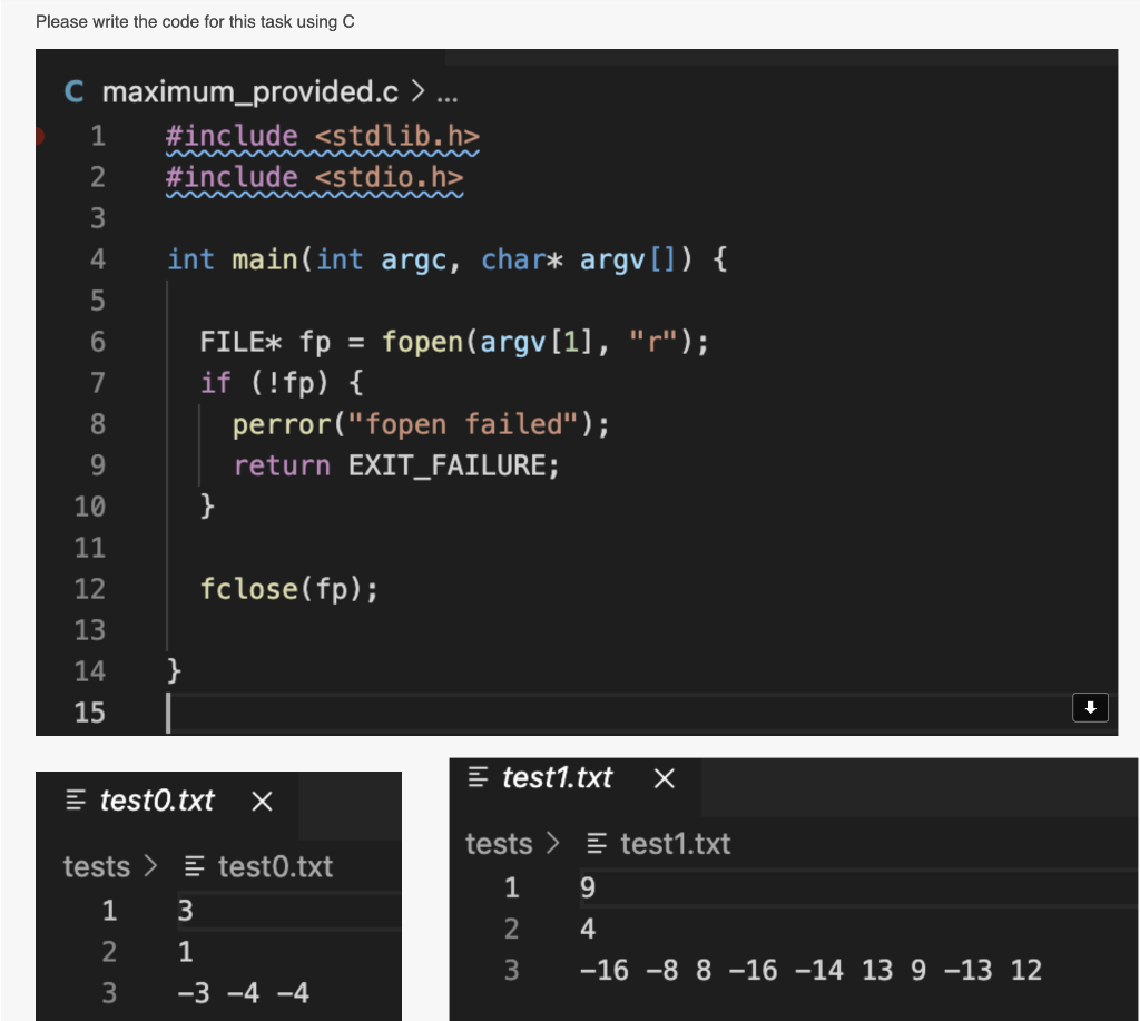 Provide output from the code using the given test cases PROGRAMING DIRECTIONS:-