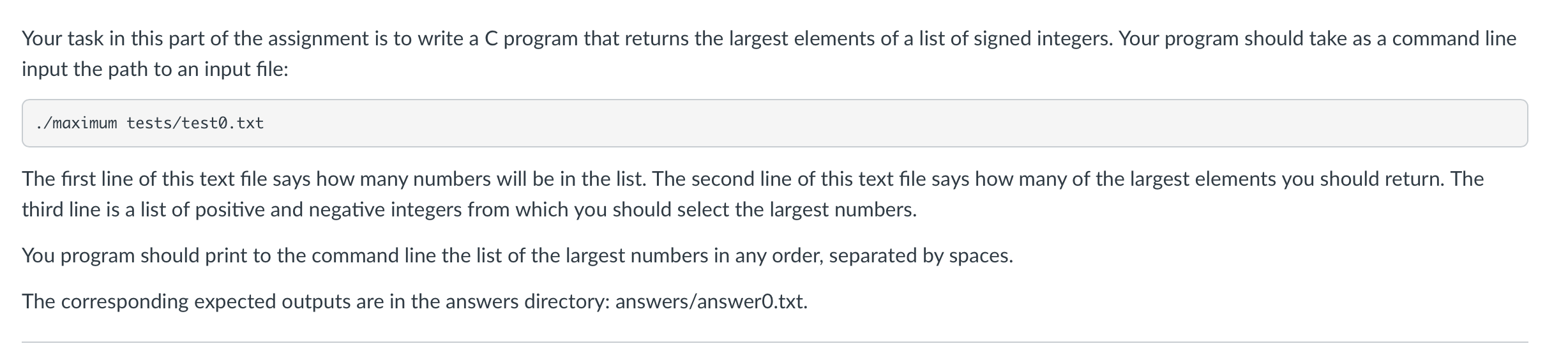 Please write the code for this task using C C maximum_provided.c >
