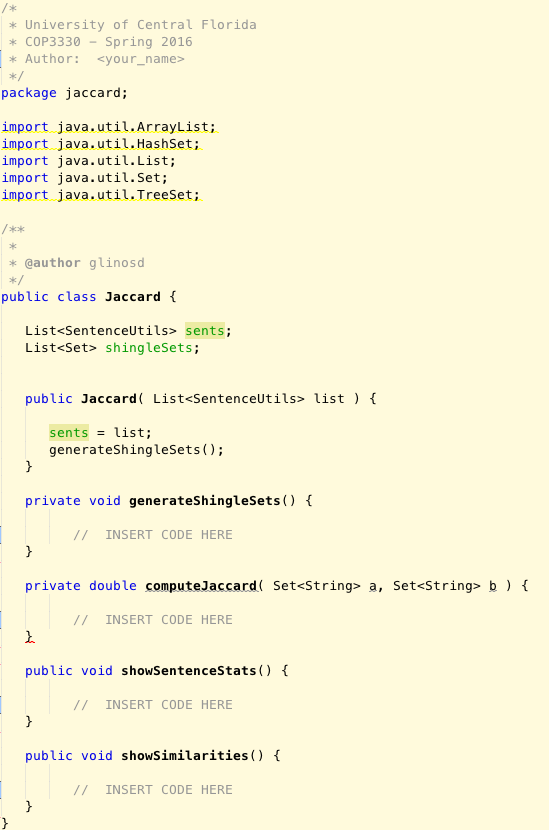 described below. All output will be to the console (screen). Your implementation