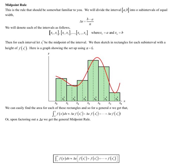 Pace depending on and h-6-a -AX Trapezoid ? Midpoint ? Simpson's