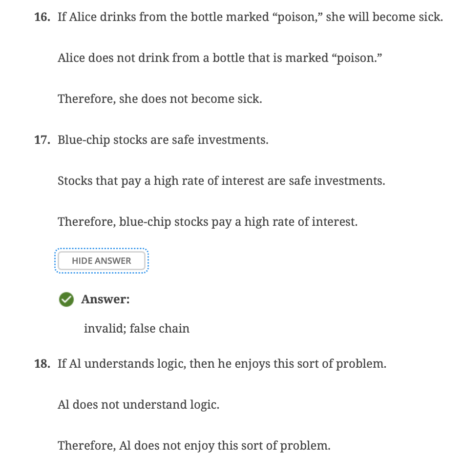  the previous question was incorrectly sent. Determine whether each argument in