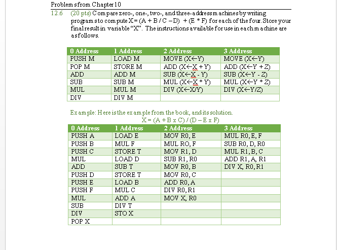  Fill Problem sfrom Chapter10 12.6 (20 pts Comparezero-, one-, two-, andthree-a
