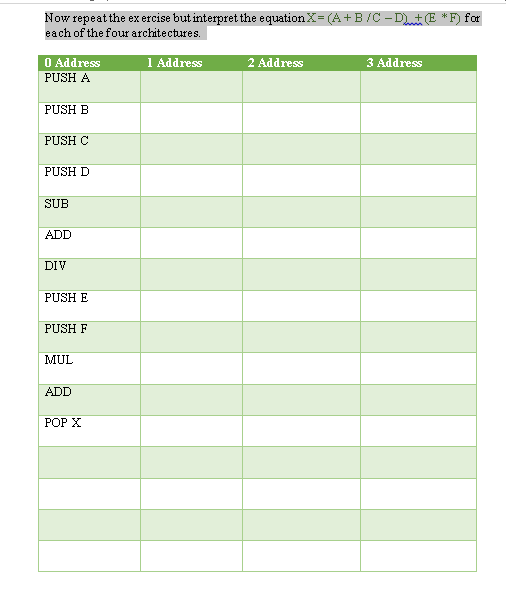 ddressm achinesbywriting progamsto com puteX-(A + BC-D) +(E *F) for each of