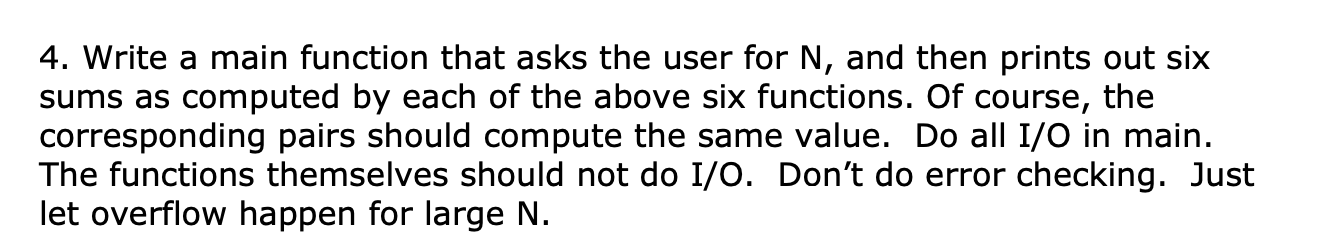 n) that computes sum of integers from 1 to N: Sum =