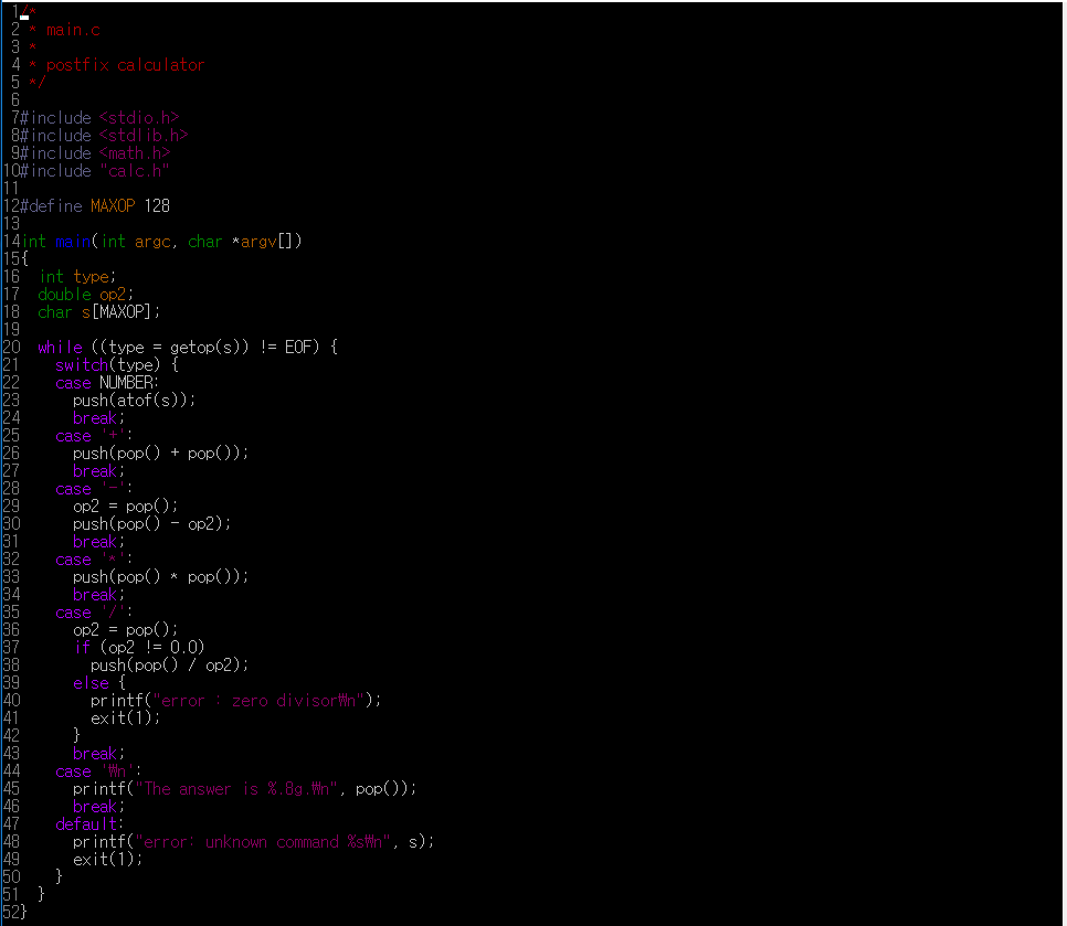 change this code into Postfix Notation calculator. Test samples are the numbers