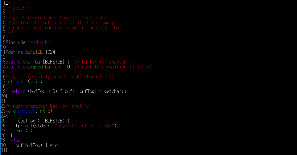 getop.c, main.c, stack.c, and Makefile. The objective of this assignment is to