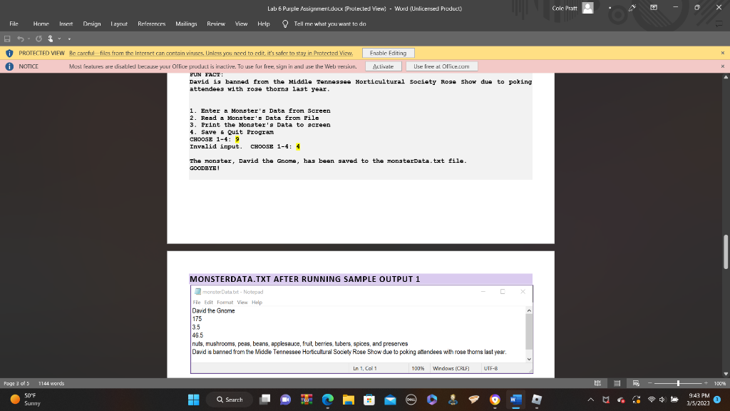 ot your source file with the filename, author, date, and purpose. Also