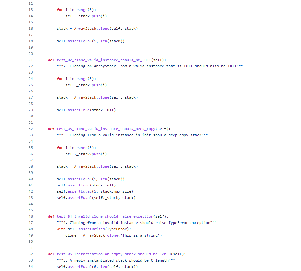 bellow: \( \begin{array}{ll}1 & \text { import unittest } \\ 2 &