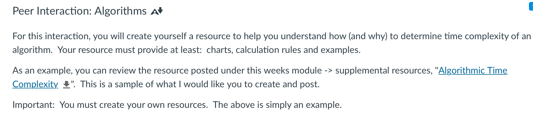  This is the example : Peer Interaction: Algorithms A For this