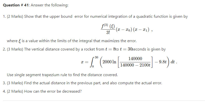  Question # 41: Answer the following: 2 1. (2 Marks) Show