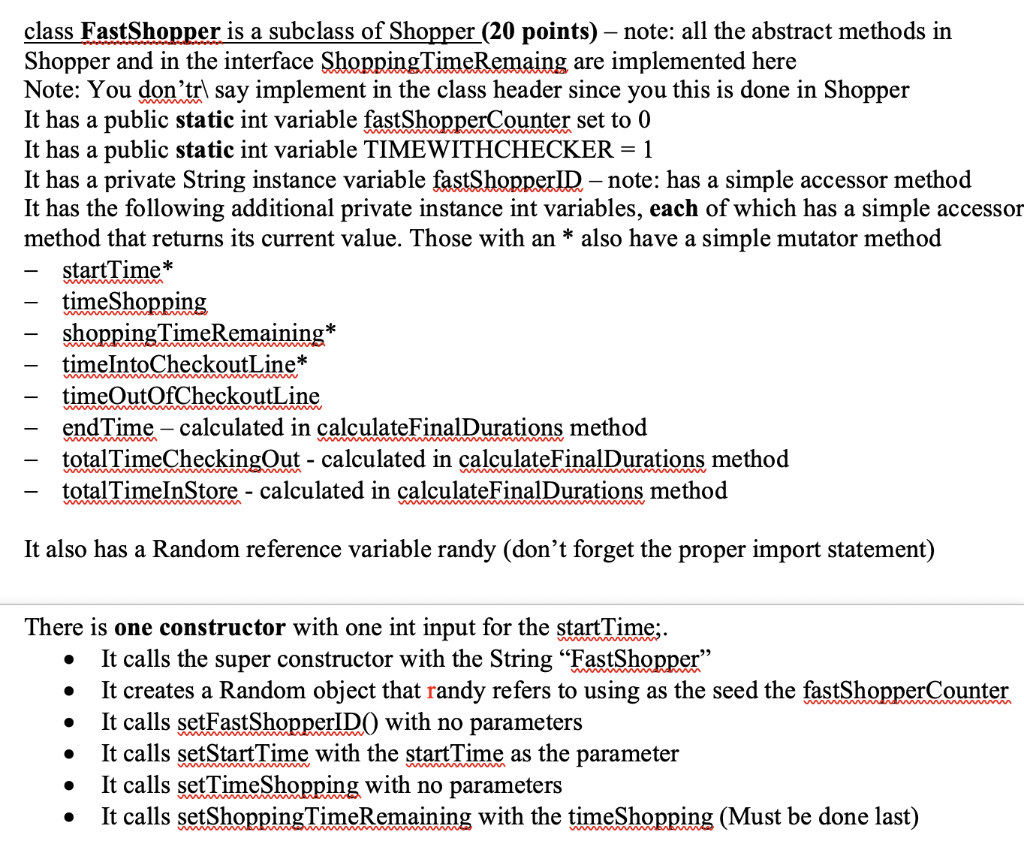 There are two types of shoppers - fast shoppers and big shoppers.