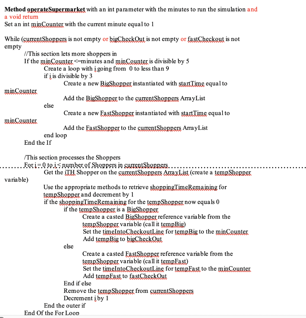 those who are done shopping. interface ShoppingTimeRemaining (5 points) Has two abstract