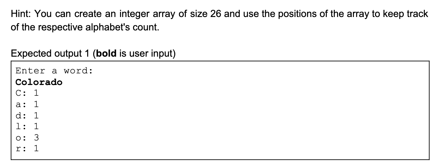 it populates the elements of an integer array to keep track of