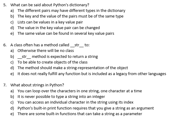 PYTHON more then one can be right 5. What can be said