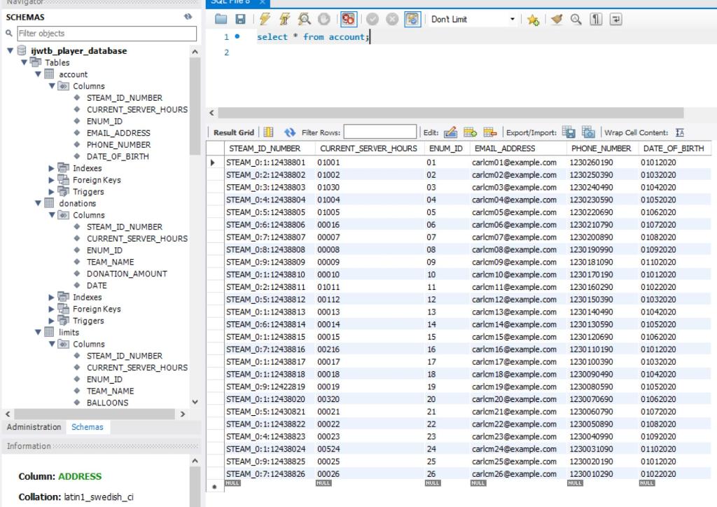 the "SQL Statement" part of the chart below with the query that