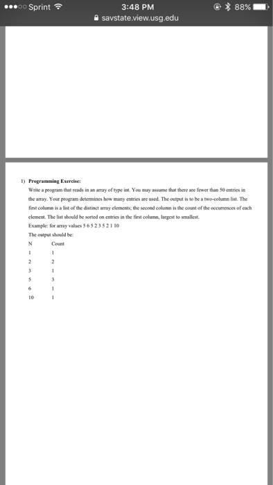  Write a program that reads in an array of type int.