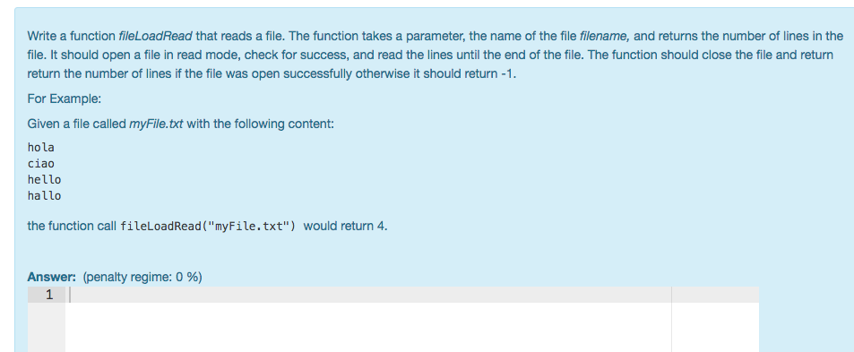 use c++ Write a function fileLoadRead that reads a file. The