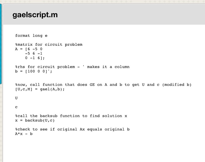 accepts only the A matrix as input, and produces only two outputs.