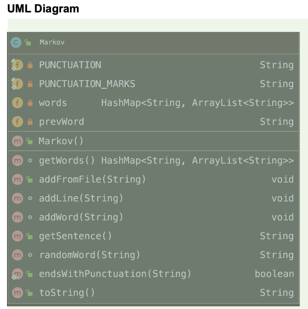 I only need these methods in the code. You will create a