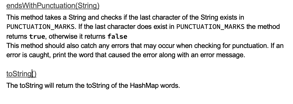 descriptions and the example output below. UML Diagram Markov PUNCTUATION String A
