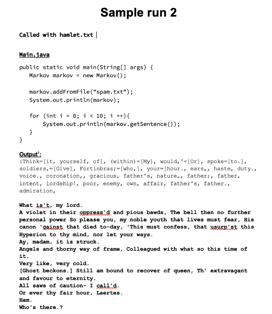 getWords () HashMap> m 1 addFromFile(String) void addLine(String) void o addword (String)