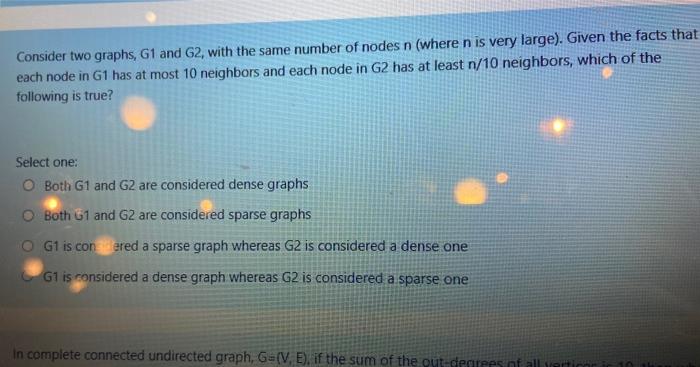  Consider two graphs, G1 and G2, with the same number of