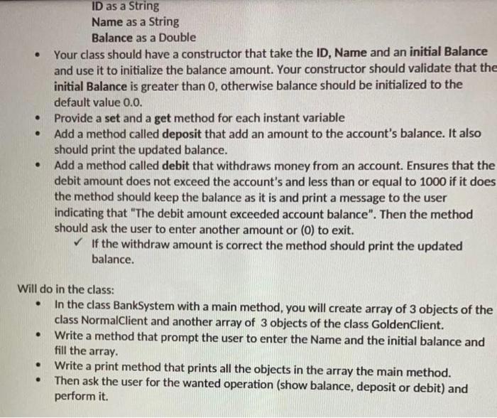 A class called NormalClient and has the following field NorNo as an