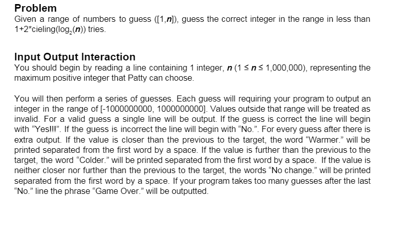 the user. Follow all instructions and hints. Objective Give practice with binary