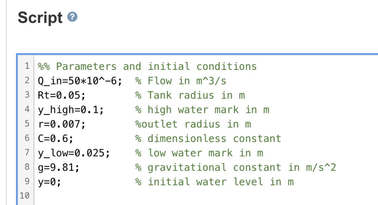 of 0.01 seconds and investigate from t=0 to t=100 seconds. Assume the