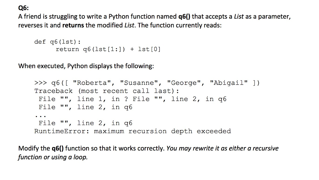 write the following code in python 3.2+. Recursive function prefered. Thank you!
