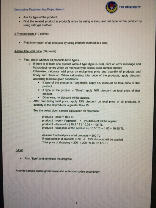 112 Fundamentals of Programming Question 1 Write a class called Product with