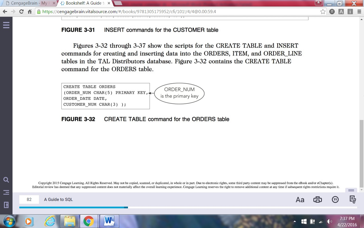 and characteristics of the SALES_REP table. 2. Add the following row to