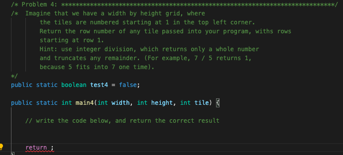  JAVA imagine that we have a width by height grind, where