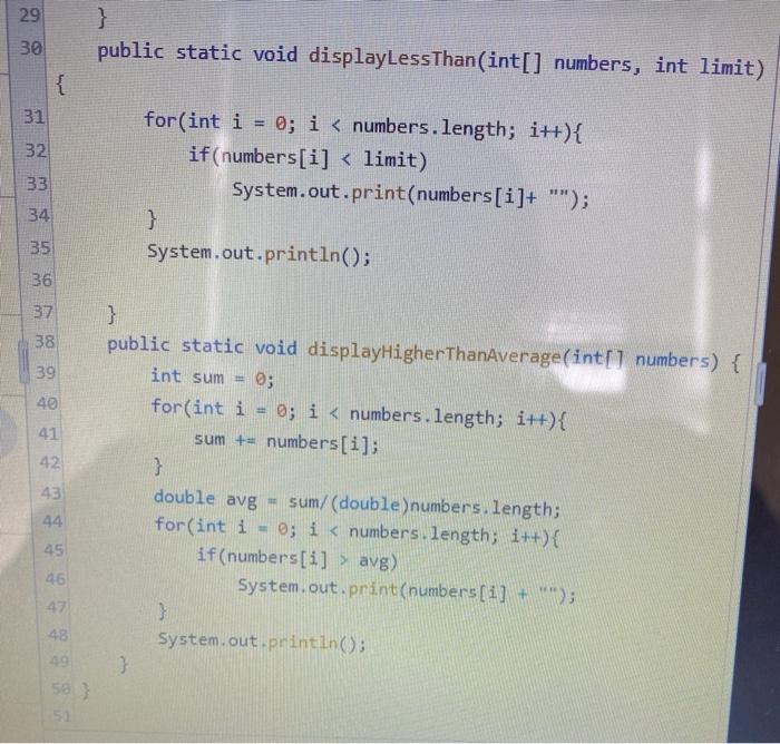 Tool Define displayHigherthanaverage in ArrayMethodDemo class 3 . RICH to search Mehmen