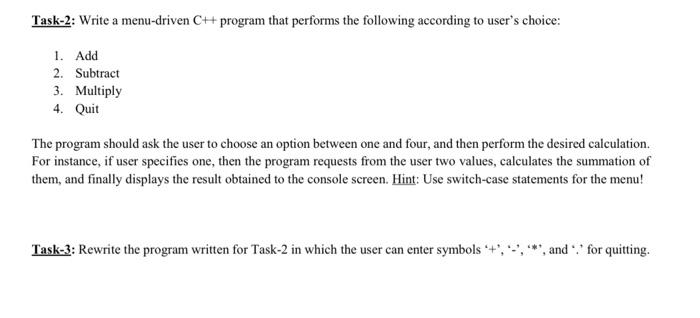 output structured programming skills (sequential, selective, and repetitive statements) - Create a