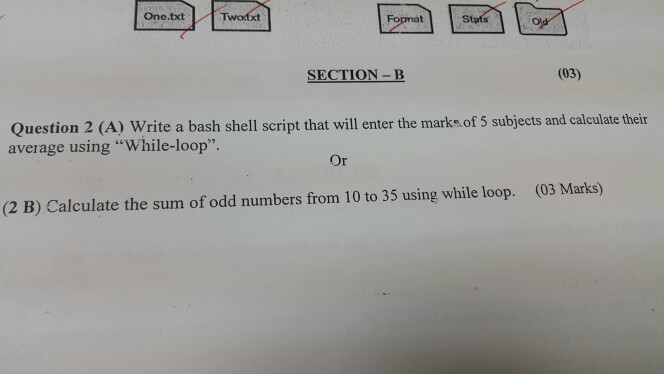  answer any one One.txtT SECTION-B (03) Question 2 (A) Write a