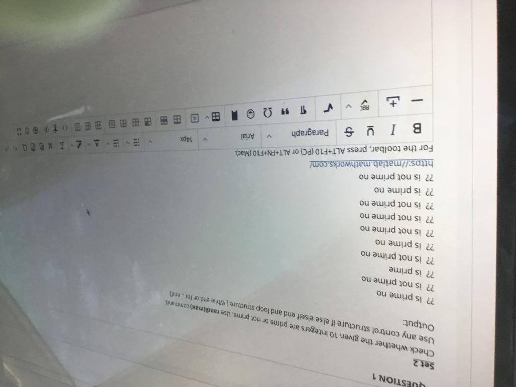 QUESTION 1 Set 2 Check whether the given 10 integers are