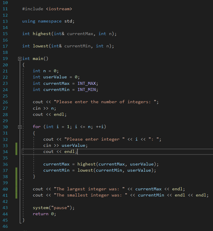 with the highest and lowest user-entered values (called userValue), respectively. I am