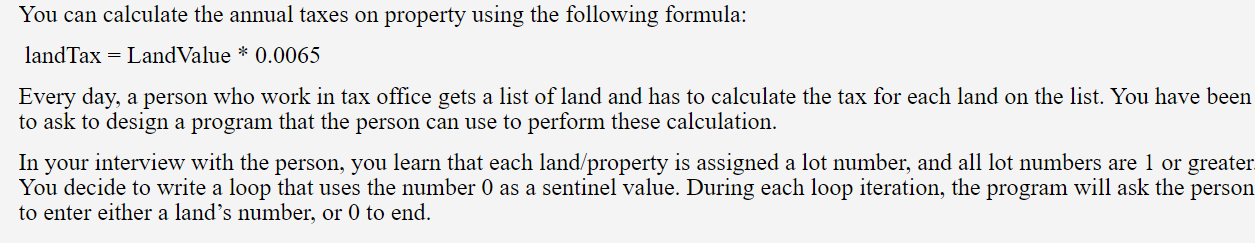 Write a python code for that You can calculate the annual taxes