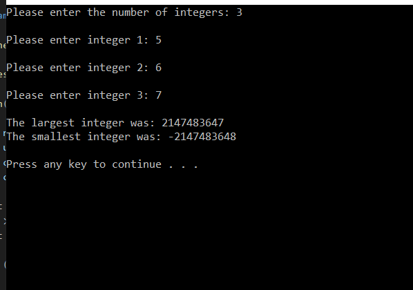 integer entered by the user. Thank you in advance! Here is the